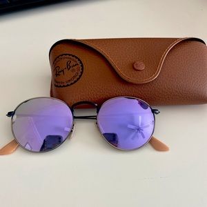 Ray-Ban Purple Round Frame Sunglasses Unisex